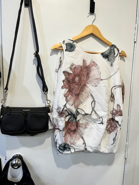 Cos floral viscose balloon top size 40/L