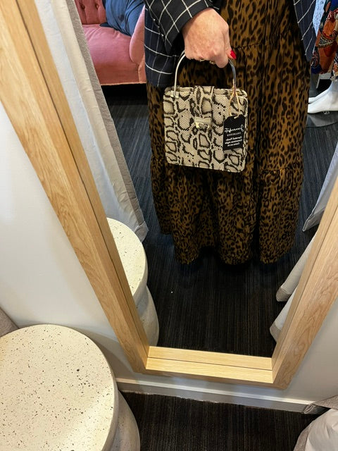 no brand snake print evening bag