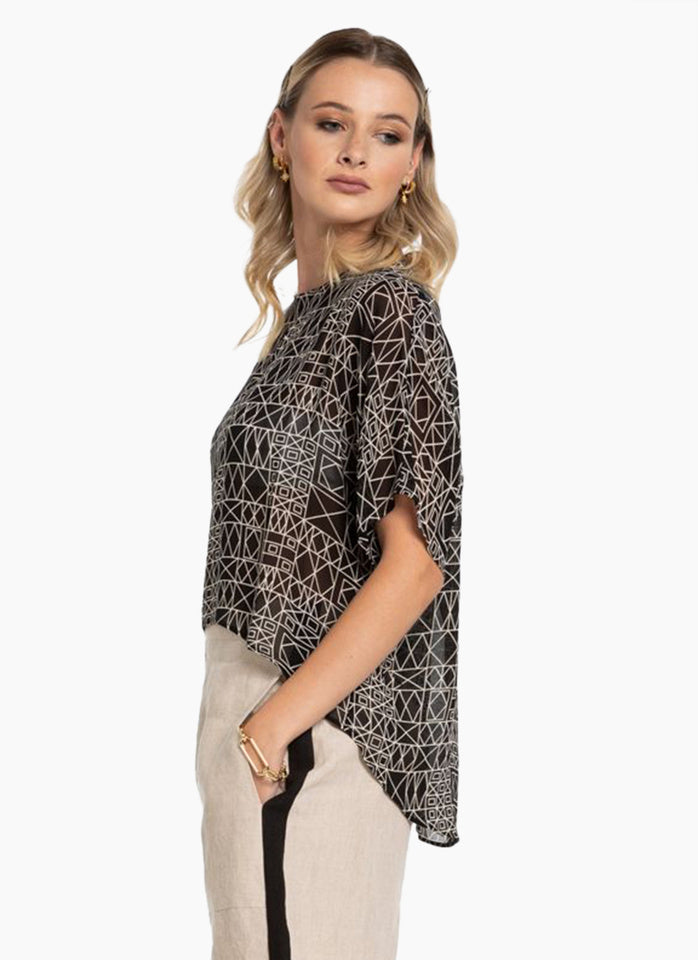 X lab cotton chiffon top geo 12