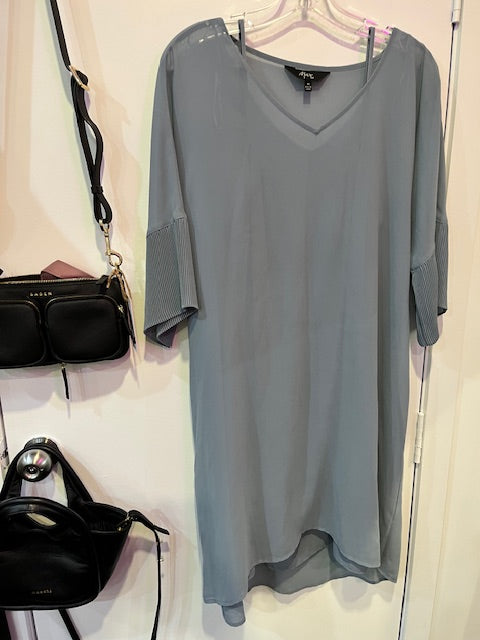 Max grey chiffon dress with slip 14