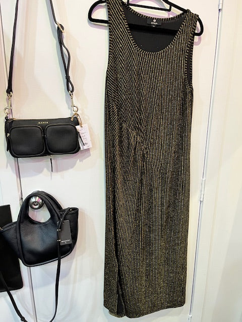 Amaya gold lurex dress 12