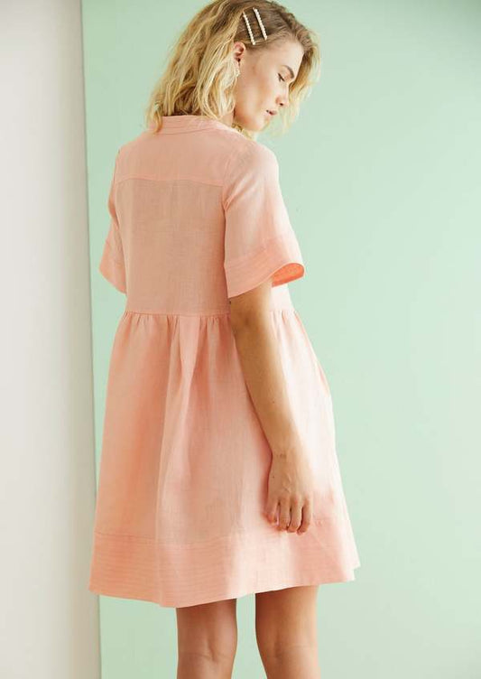 Hej Hej skin pink linen dress 8