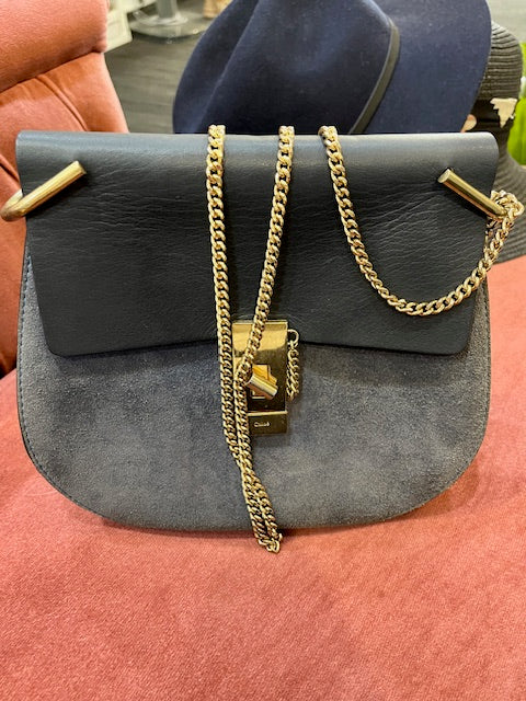 Chloe navy and racing green designer bag