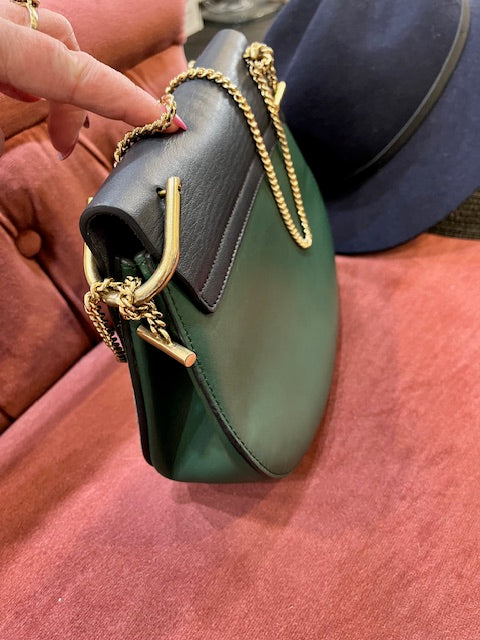 Chloe navy and racing green designer bag