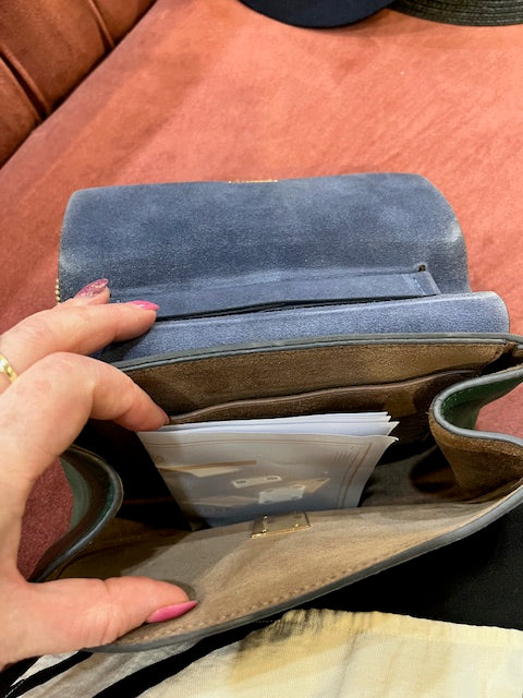 Chloe navy and racing green designer bag