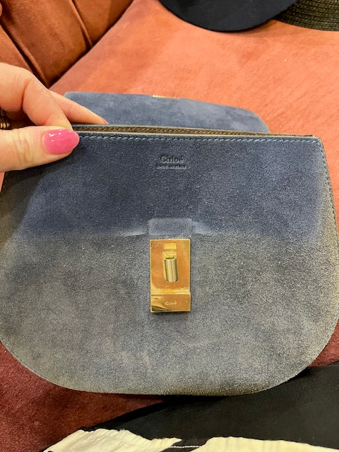 Chloe navy and racing green designer bag