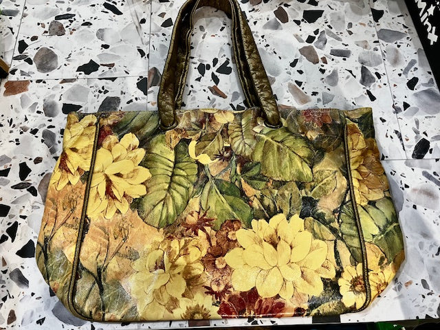 Maurizio Taiuti leather floral tote bag