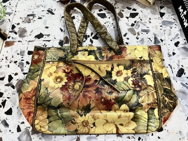 Maurizio Taiuti leather floral tote bag