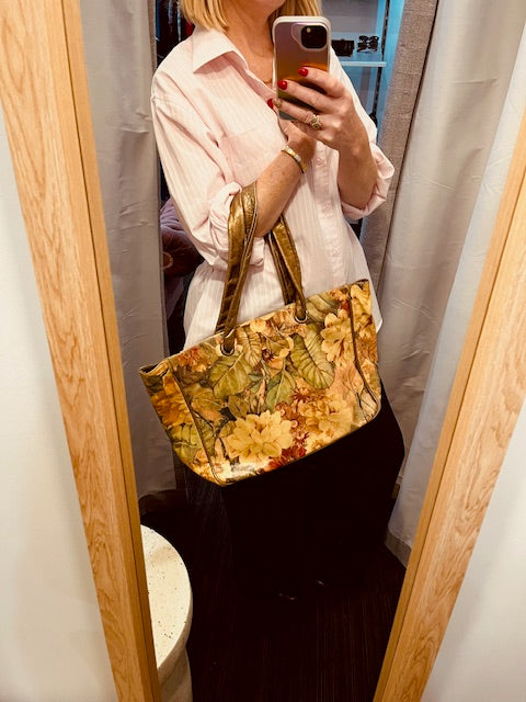 Maurizio Taiuti leather floral tote bag