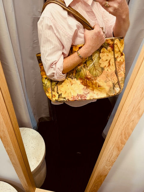 Maurizio Taiuti leather floral tote bag