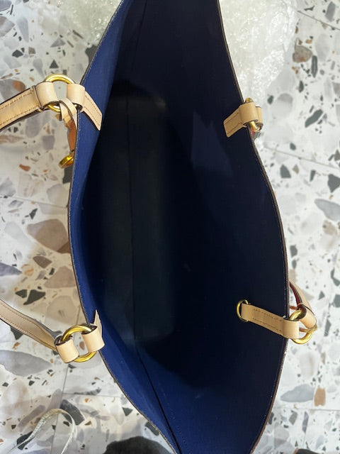 Oroton red and navy tote