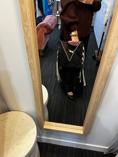 Maya bag tassel leather cow hide