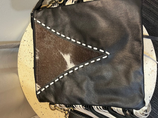 Maya bag tassel leather cow hide