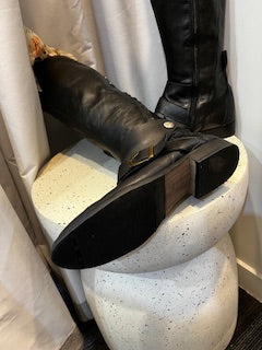 italian made knee high leather boot