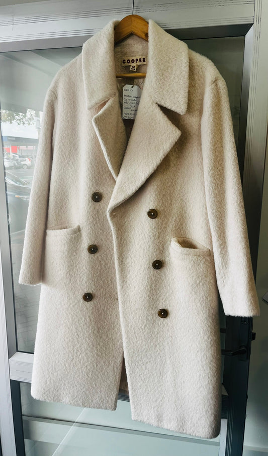 cooper wool blend teddy coat wint white 10