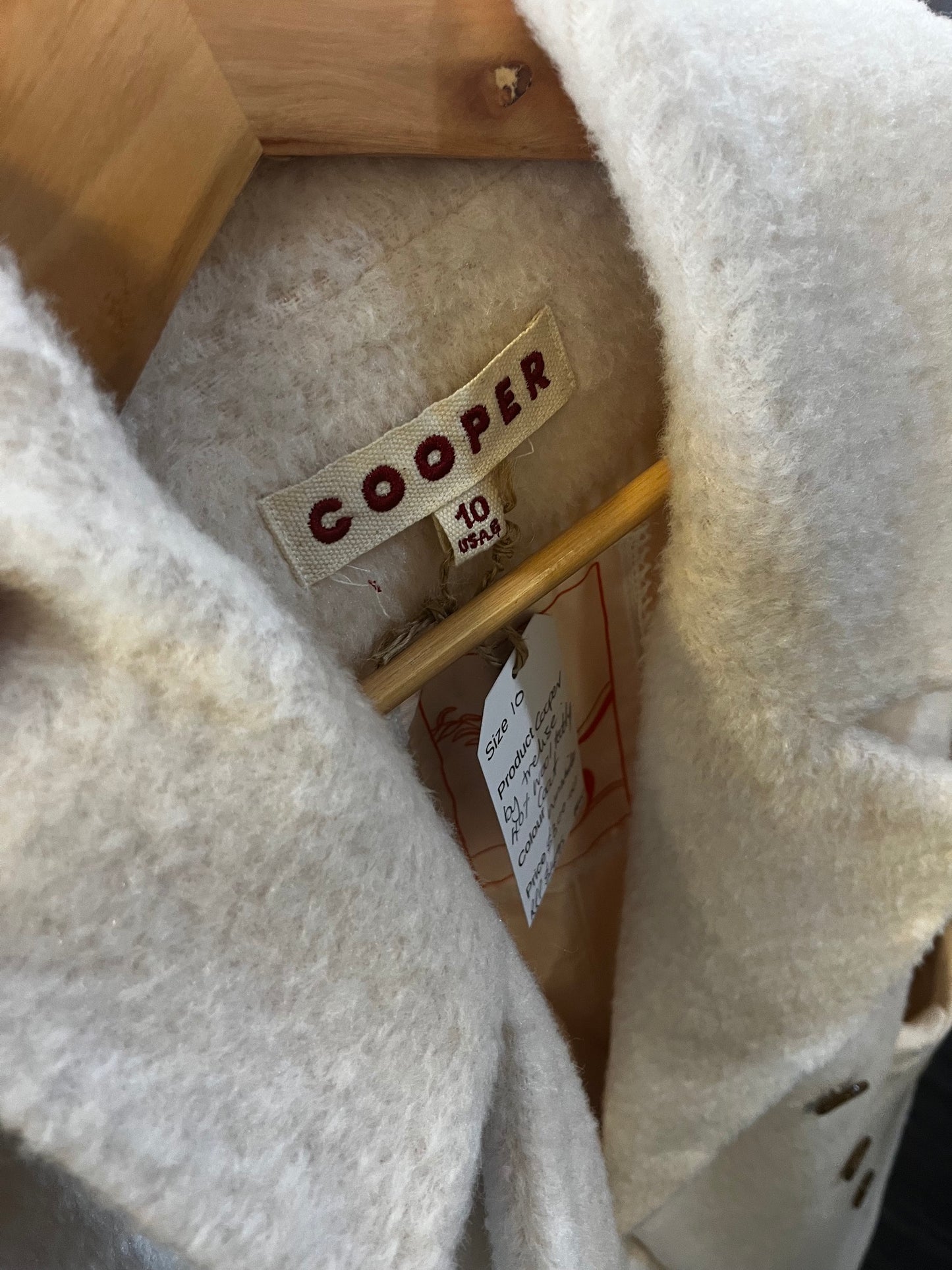 cooper wool blend teddy coat wint white 10