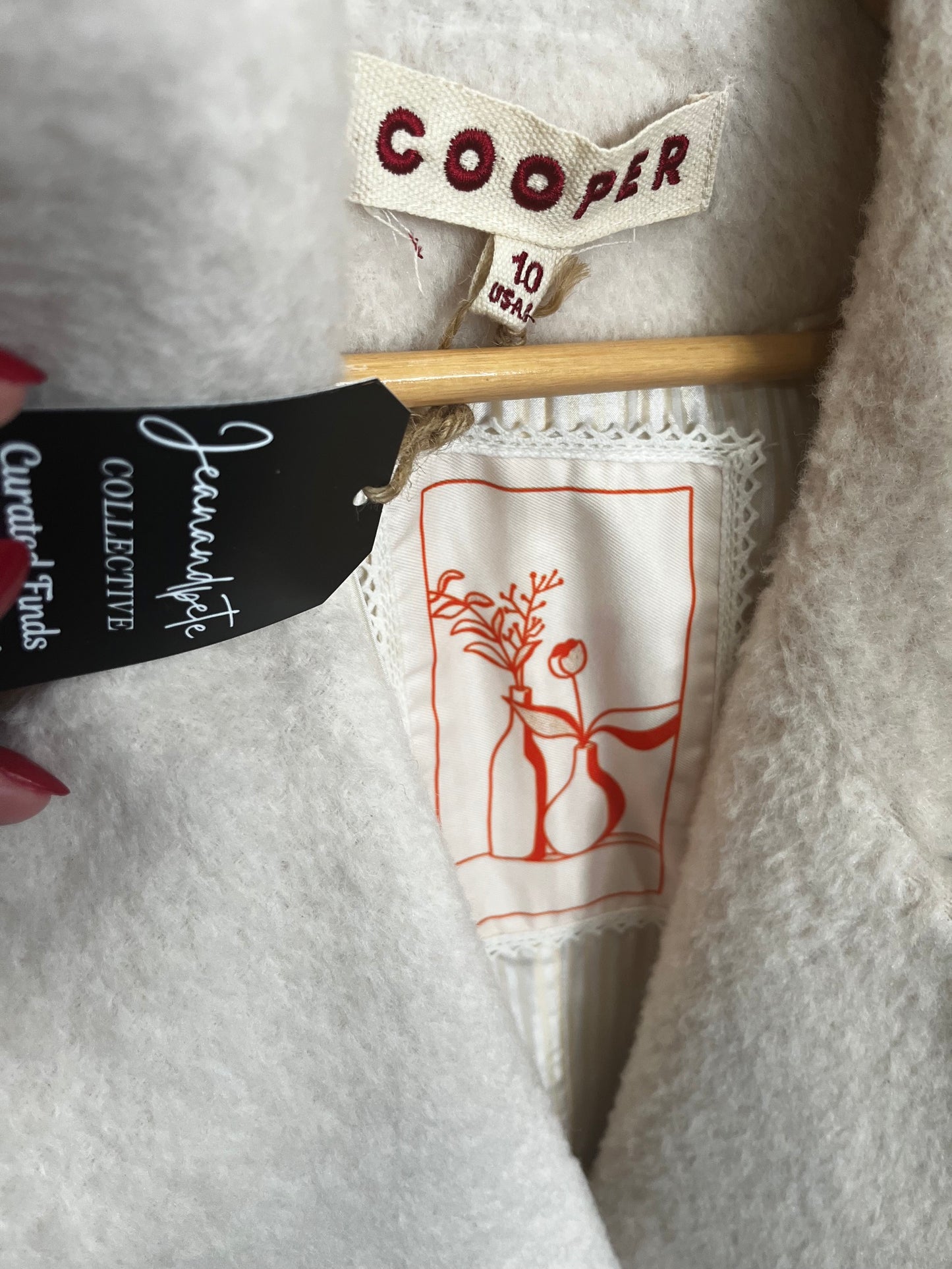 cooper wool blend teddy coat wint white 10