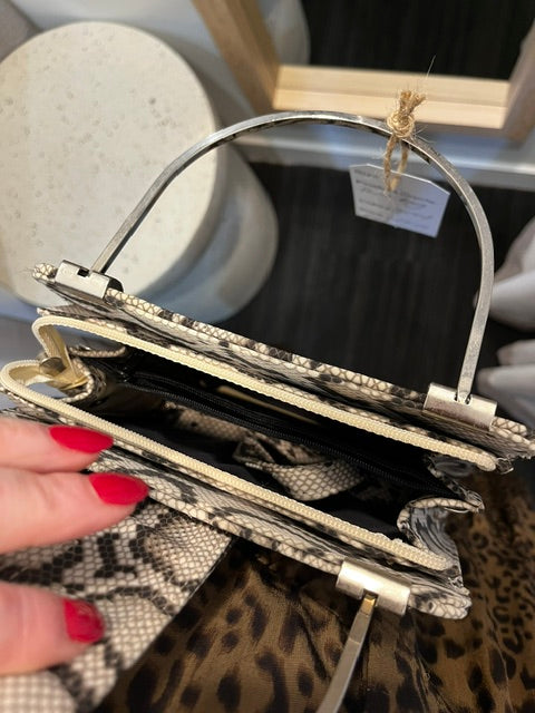 no brand snake print evening bag