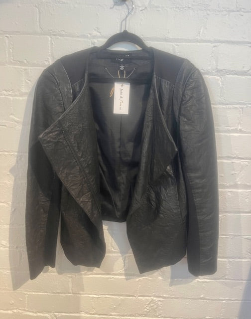 Verge leather mix jacket large