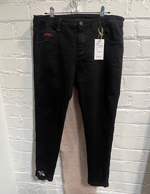 Moss black denim jean 10-12