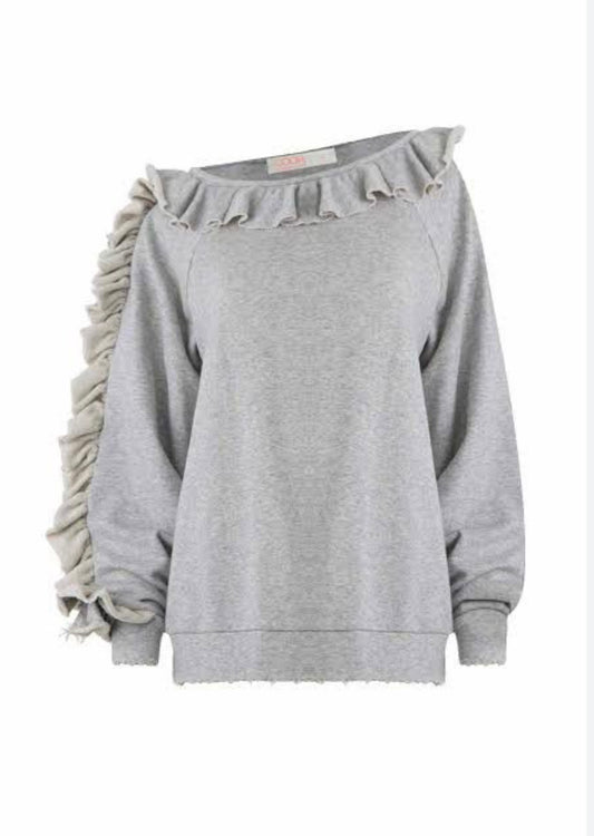 Cooper ruffle sweater med