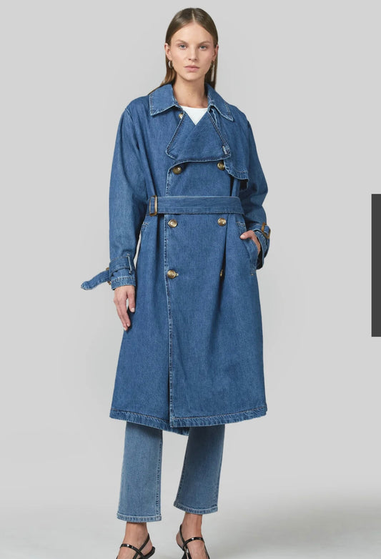 Dricoper denim trench coat med