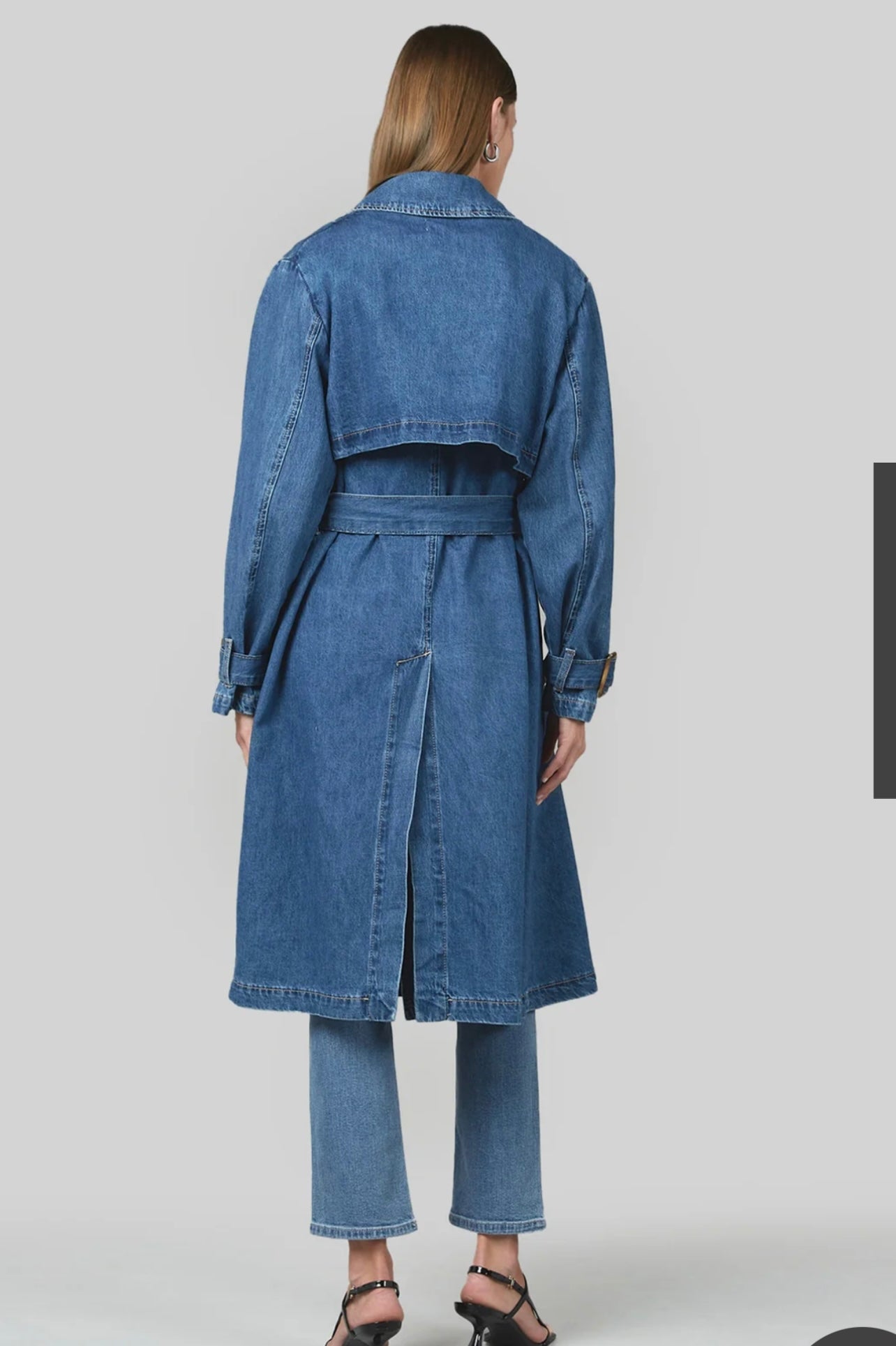 Dricoper denim trench coat med