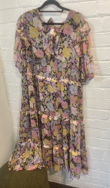 Neon Rose spring floral dress