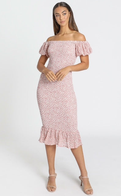 Petal & Pump shirred dress med