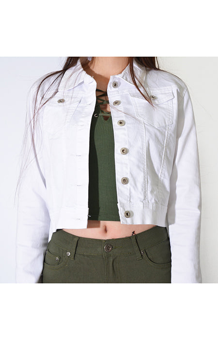 wakee white denim jacket