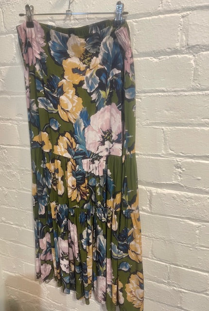 Chalk olive floral maxi skirt 12