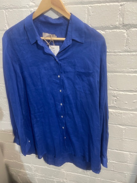Sills Ramie bright blue shirt 14