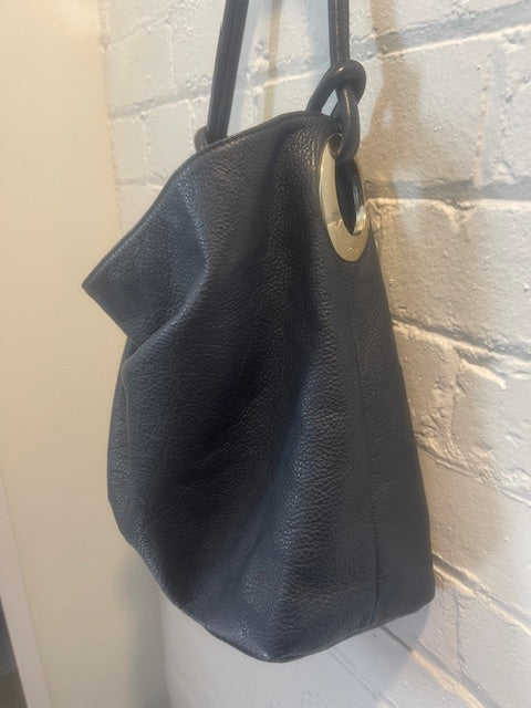 Oroton navy leather bag