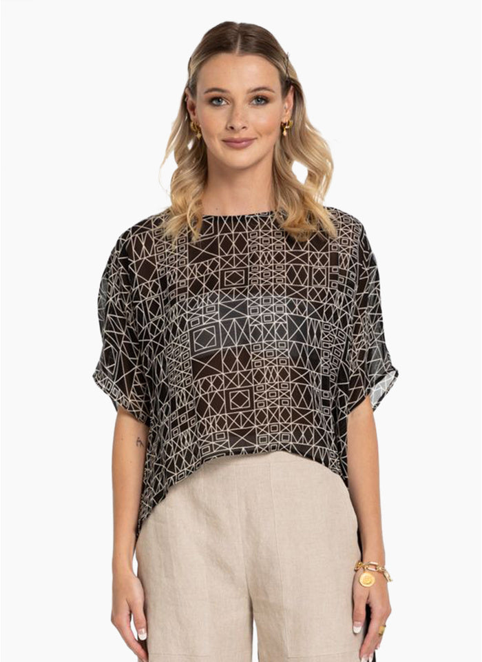 X lab cotton chiffon  top geo 12